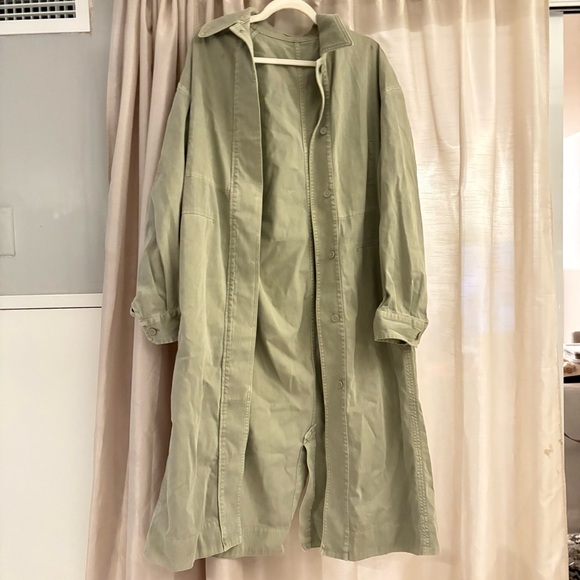 Uniqlo Jackets & Blazers - Uniqlo Sage Green Denim Coat
